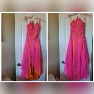 Pink and Orange High-Low Scala Dress Size XS